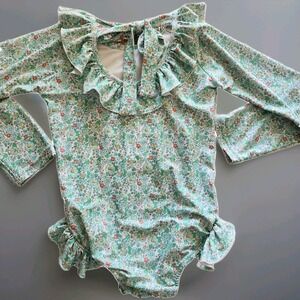 Serendipity Floral One-Piece Rash‎ Guard - Size: L(10-12)